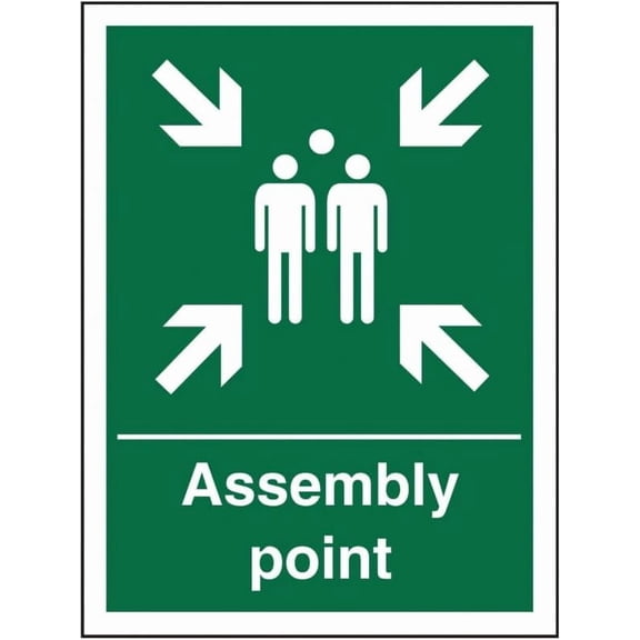 Fire Assembly Point Sign Site Safety Metal Sign 12x16 Inch Notice Danger Warning Caution for Outdoor & Indoor