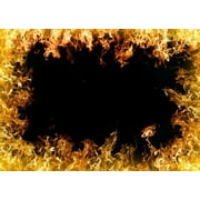 Fire Backdrop Golden Roaring Fire Flames Black Birthday Background Bonfire Firefighter Birthday Party Decorations Banner Photo Booth Props