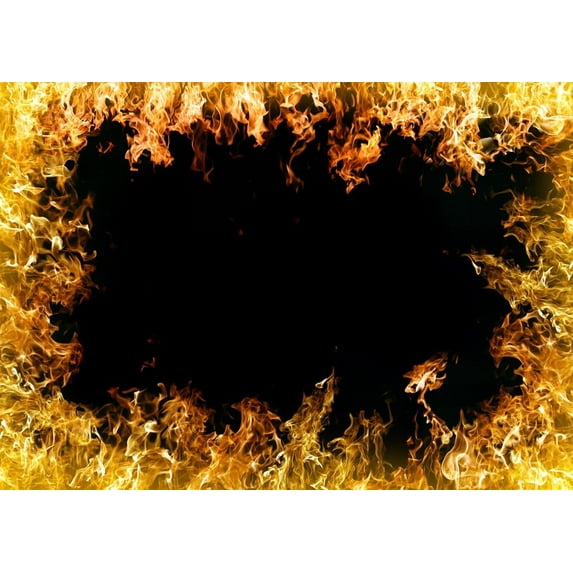 Fire Backdrop Golden Roaring Fire Flames Black Birthday Background Bonfire Firefighter Birthday Party Decorations Banner Photo Booth Props