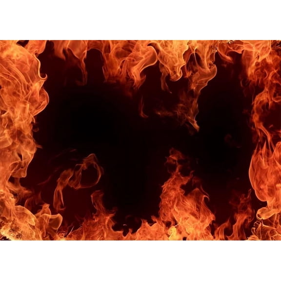 Fire Backdrop for Party Photoshoot Roaring Fire Flames Background Black Bonfire Party Decorations Banner Photo Studio Props