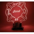 thumbnail image 1 of Fire Badge Light Up Lamp Light Lamp LED, Personalized Name Firefighter Engraved Table Lamp, Our Newest Feature - It's Wow, Comes with Remote, 16 Color Options, Dimmer, Free Engraving, Great Gift, 1 of 10