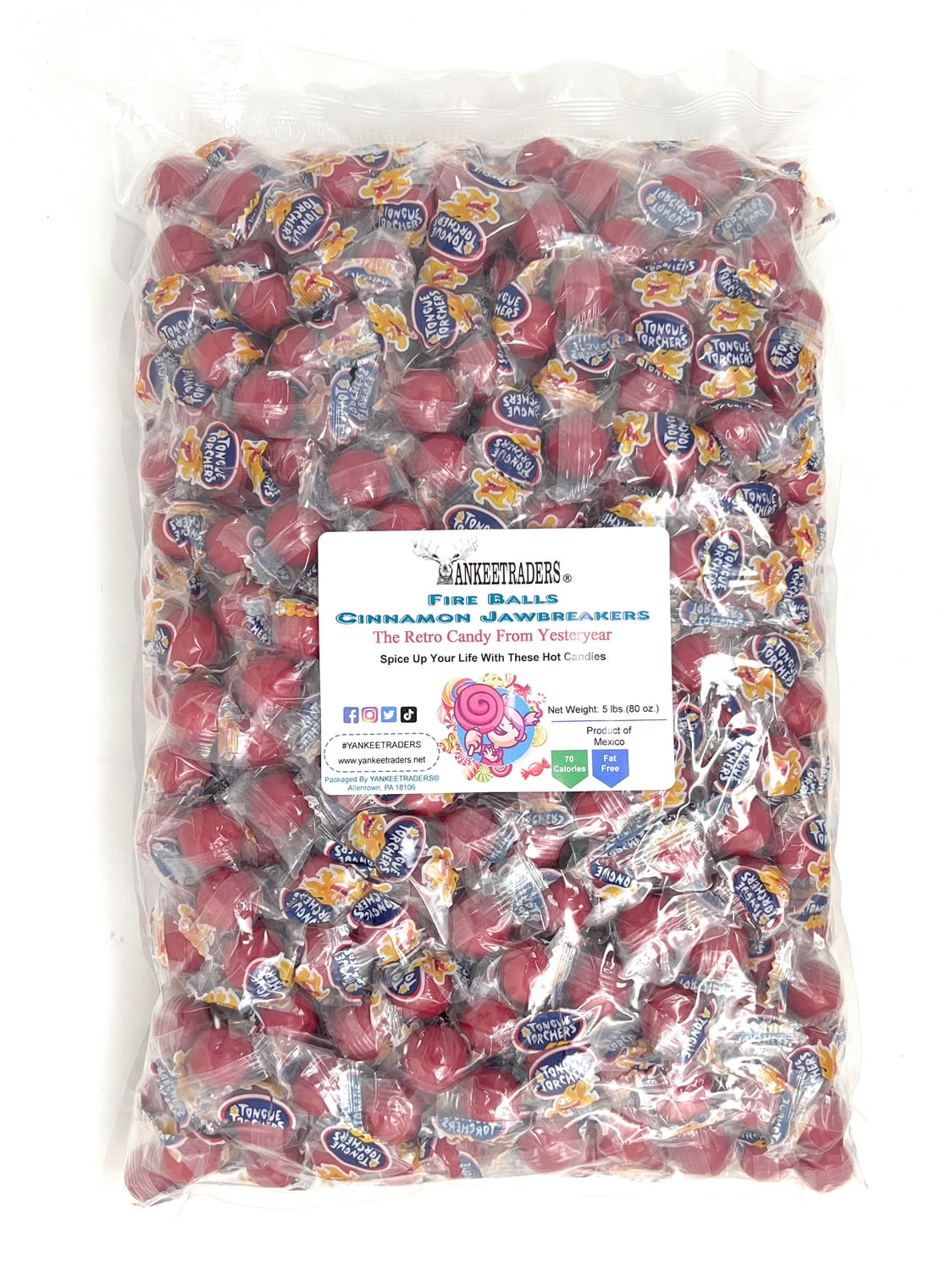 Fire Balls Cinnamon Jawbreaker Candy, 80 oz. Original Size