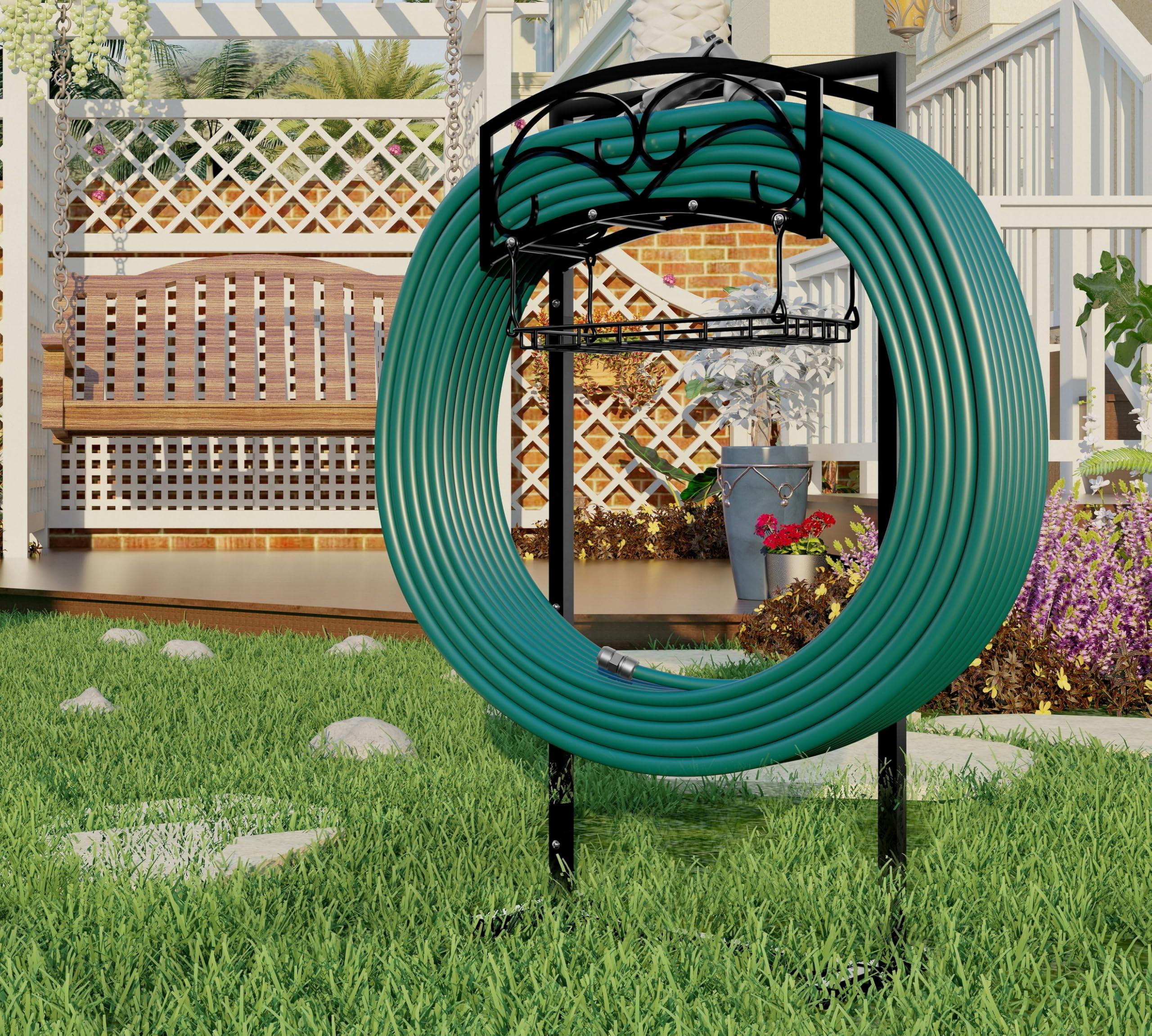 Fire Beauty Garden Hose JKF25 Holder,Freestanding Water Hose ground ...