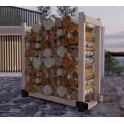 Fire Beauty 4 Pack Firewood Rack Base,Heavy Duty Metal Adjustable Log Storage Rack Bracket