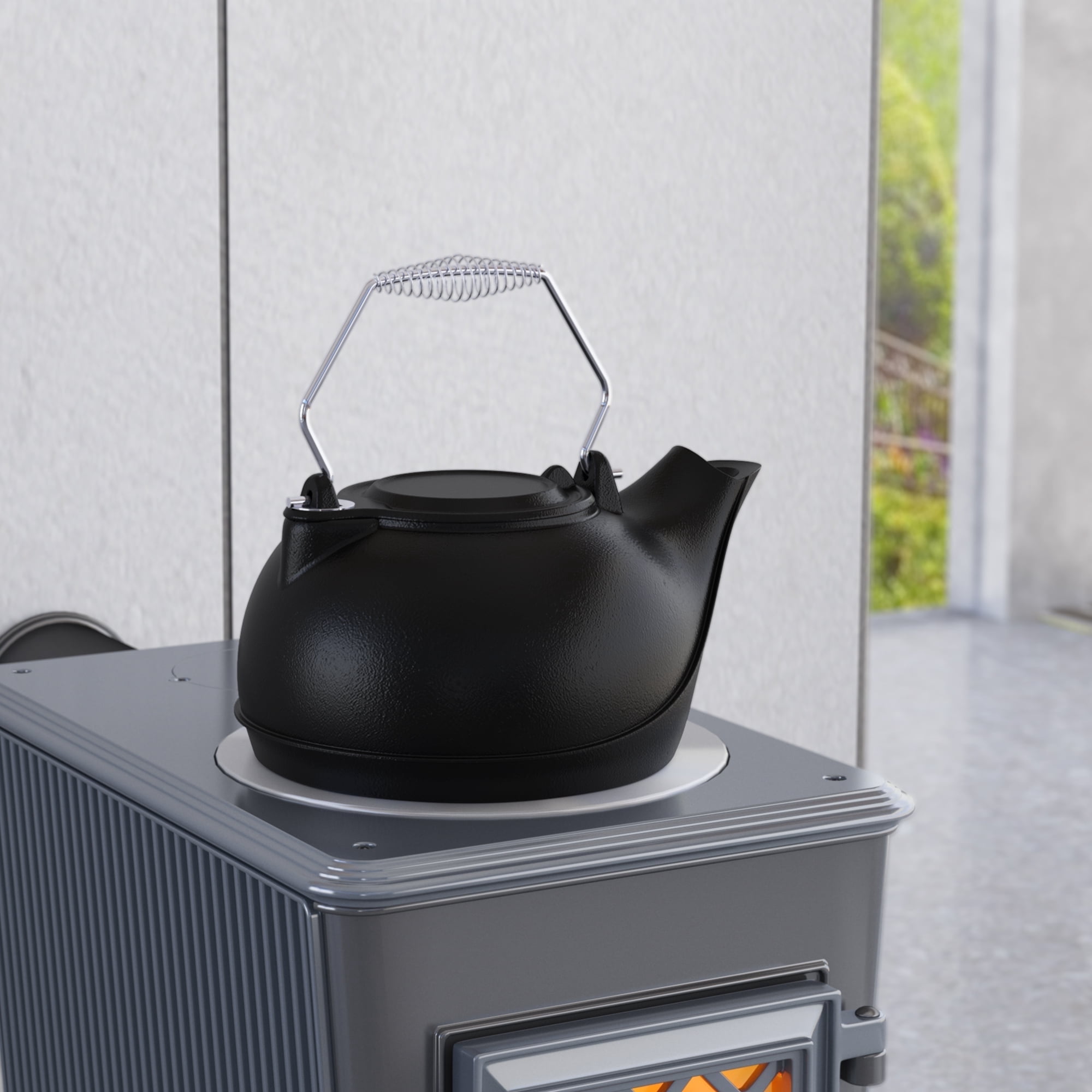 FB Fire Beauty, Humidifying Iron Kettle, 3 quart, Stove Humidifier ...