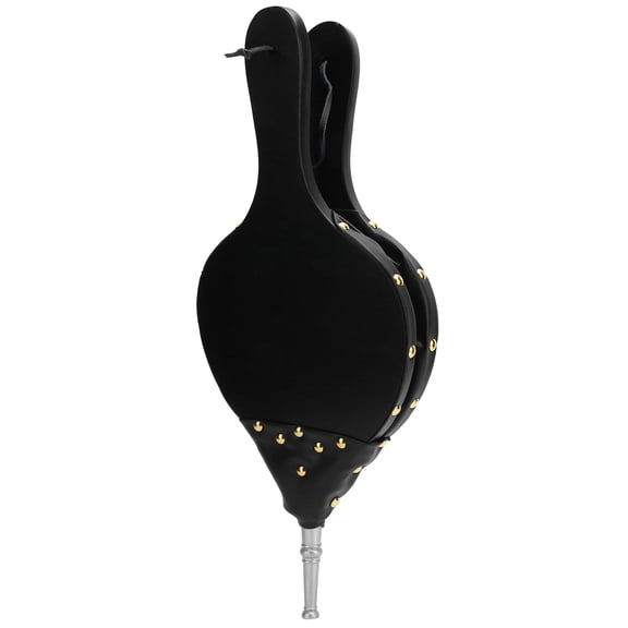 Fire Bellow, Fireplace Bellows, Wood And Leather Fireplace For Outdoor Camping BBQ Grill Silver Nozzle