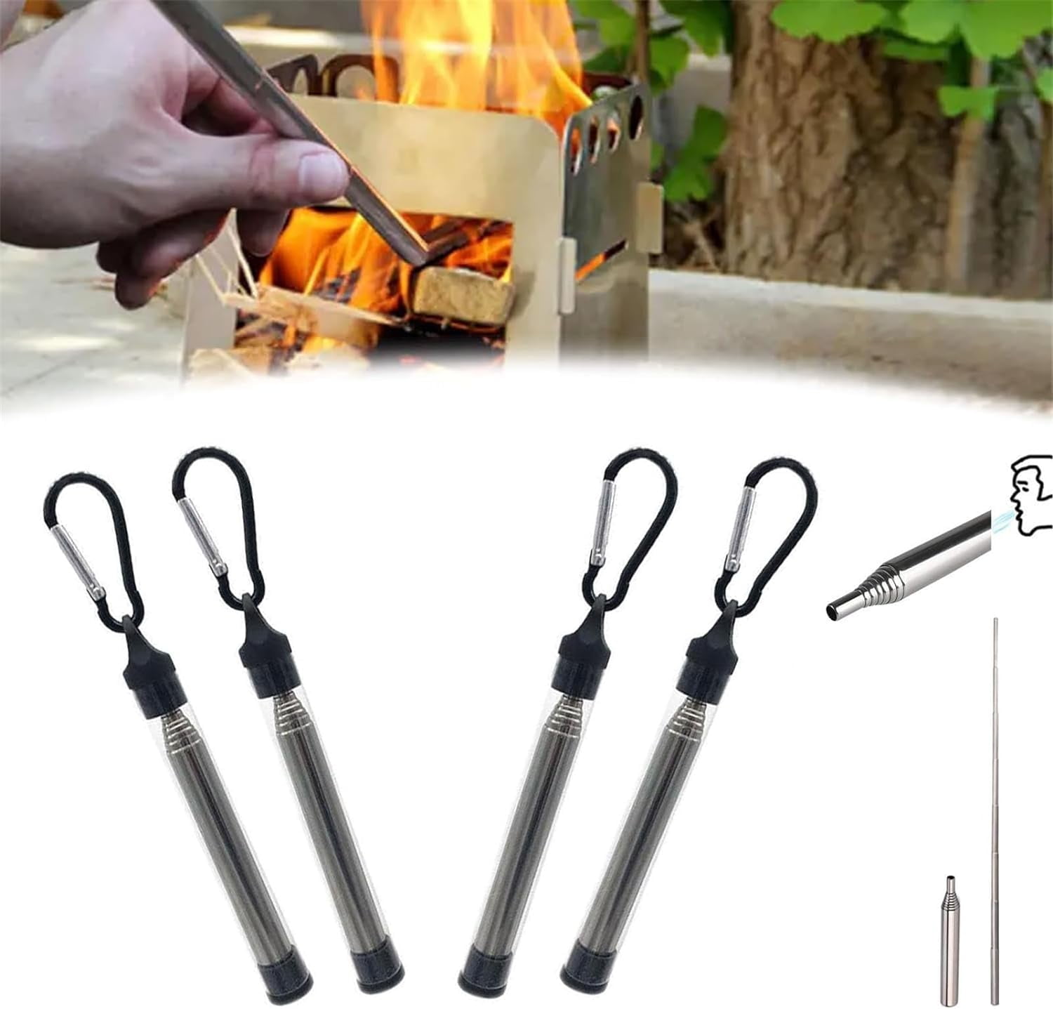 Fire Bellows Blowing Firestick, Telescoping Fire Blower, Magic Bellow