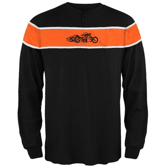 Fire Bike Long Sleeve Henley - Medium