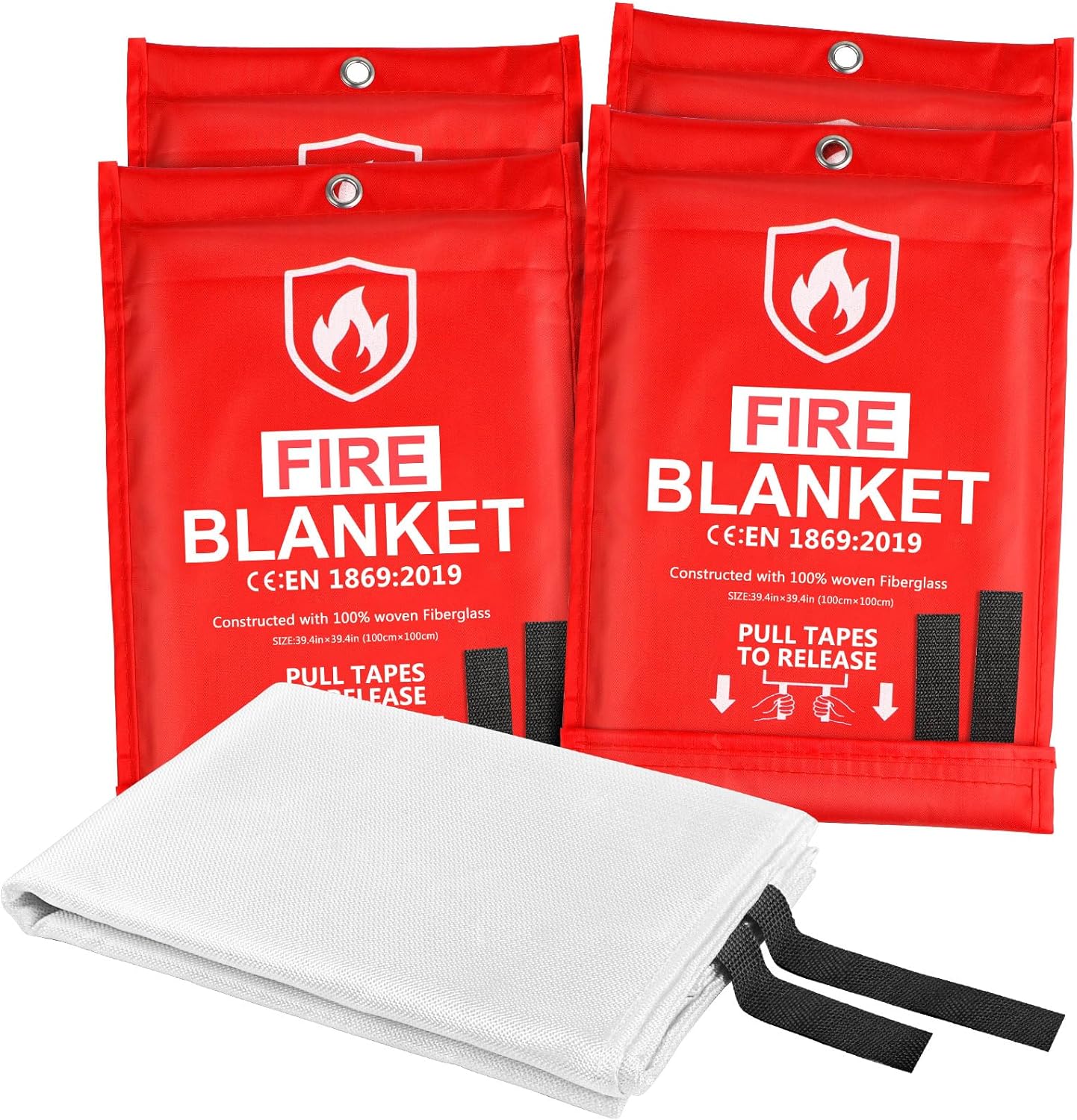 Fire Blanket Emergency for Home and Kitchen 4 Pack, Emergency Fire Retardant Blankets, Flame
