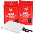 Fire Blanket Emergency for Home and Kitchen 4 Pack, Emergency Fire