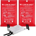 thumbnail image 1 of Fire Blanket for Home and Kitchen - 2 Pack Fiberglass Reusable Fire Blankets Suppression Emergency for School Fireplace Grill Car Office Garage Welding Warehouse Safety 3.3ft x 3.3ft, 1 of 6