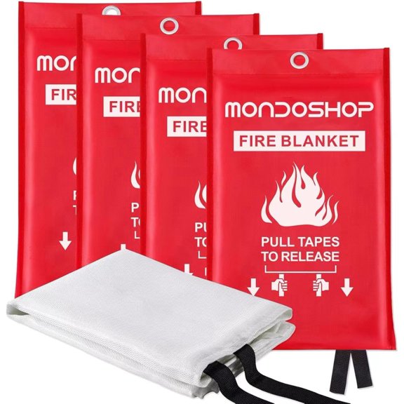 Fire Blanket for Home and Kitchen - Emergency Fire Suppression Blankets Fireproof Blanket Fire Retardant Blankets for Car, Fireplace, Camping, Picnic, Grill