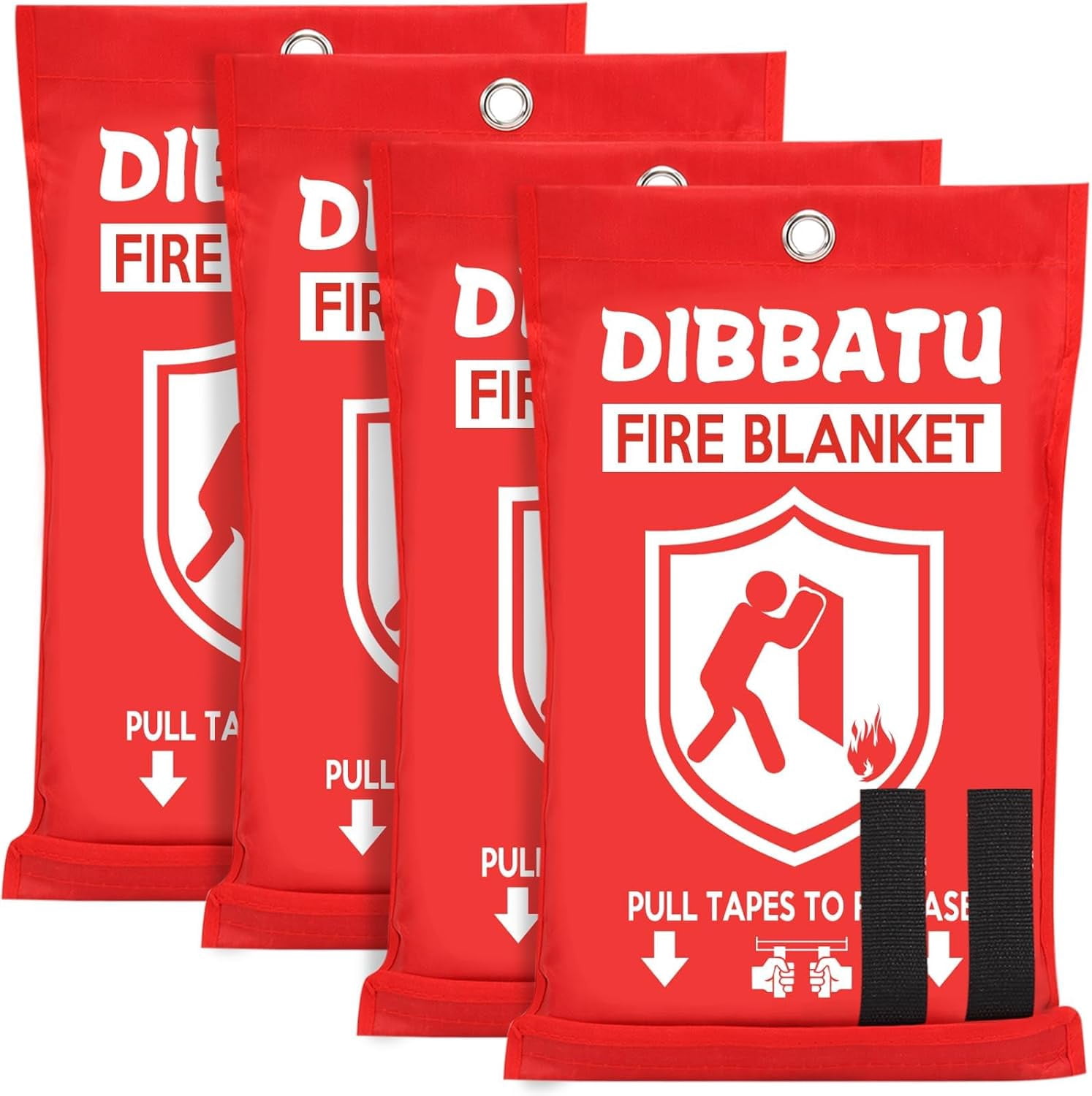 SKAMZ Fire Blanket Emergency Pack (3 Pack) - 47x47" Fiberglass, With Hooks For Kitchen, Grill, Car - View #3