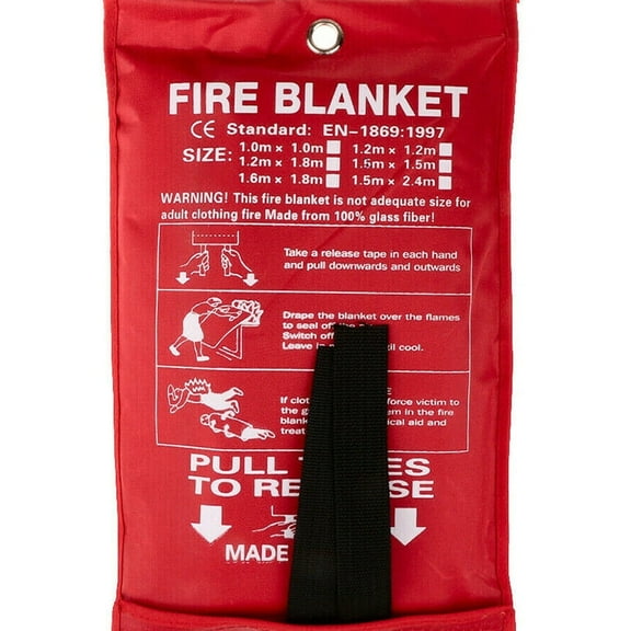 Fire Blanket Portable Fire Resistance Blanket Glass Fibre Flame Retardant Protection Blanket for Home Outdoor Use Red