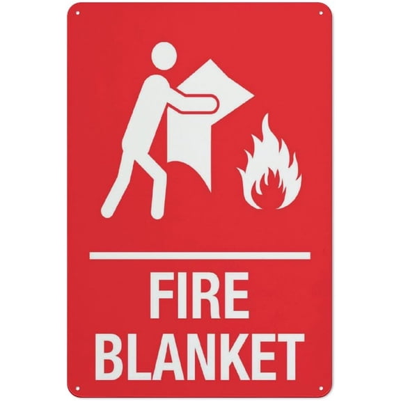 Fire Blanket Symbol Sign 8"x12" Aluminum Sign Reflective - Uv Protected, Waterproof, Weatherproof And Fade Resistant - 4Pre-Drilled Holes