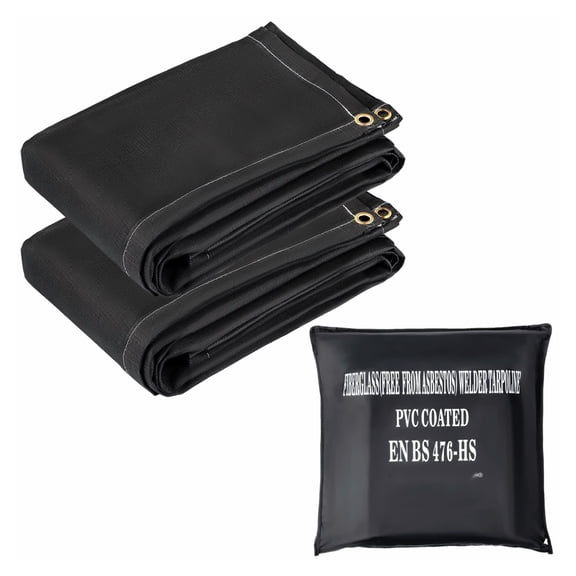 Fire Blankets 2 Pack, 6' x 10' Welding Blanket, 1022F Flame Retardant, Emergency Fire Suppression Blanket, Fiberglass Blanket with Grommets