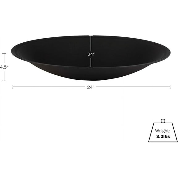 Fire Bowl - 24in Firepit Insert for Fire Ring or Replacement - High Temp Finish - Firepits for Outside Wood Burning by