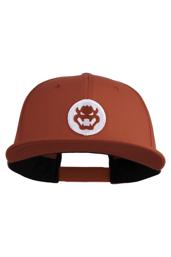 Fire Bowser Iron on Patched 6 Panel High Profile Structured Snapback - Red OSFM