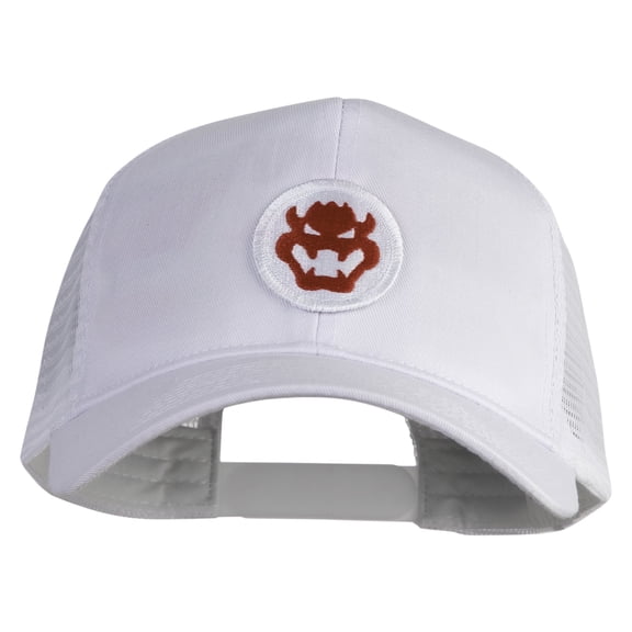 Fire Bowser Iron on Patched Six Panels Pro Style Trucker Mesh Cap - White OSFM