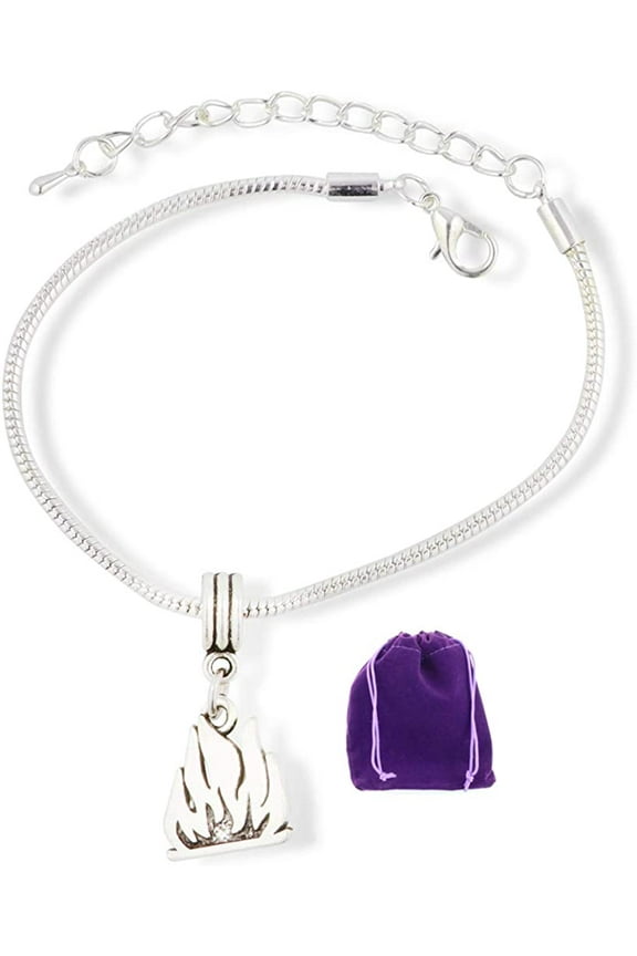 Fire Bracelet | Campfire Flames Snake Chain Charm Bracelet
