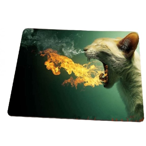 Fire Breathing Cat Mousepad Kitten Animal MP-258