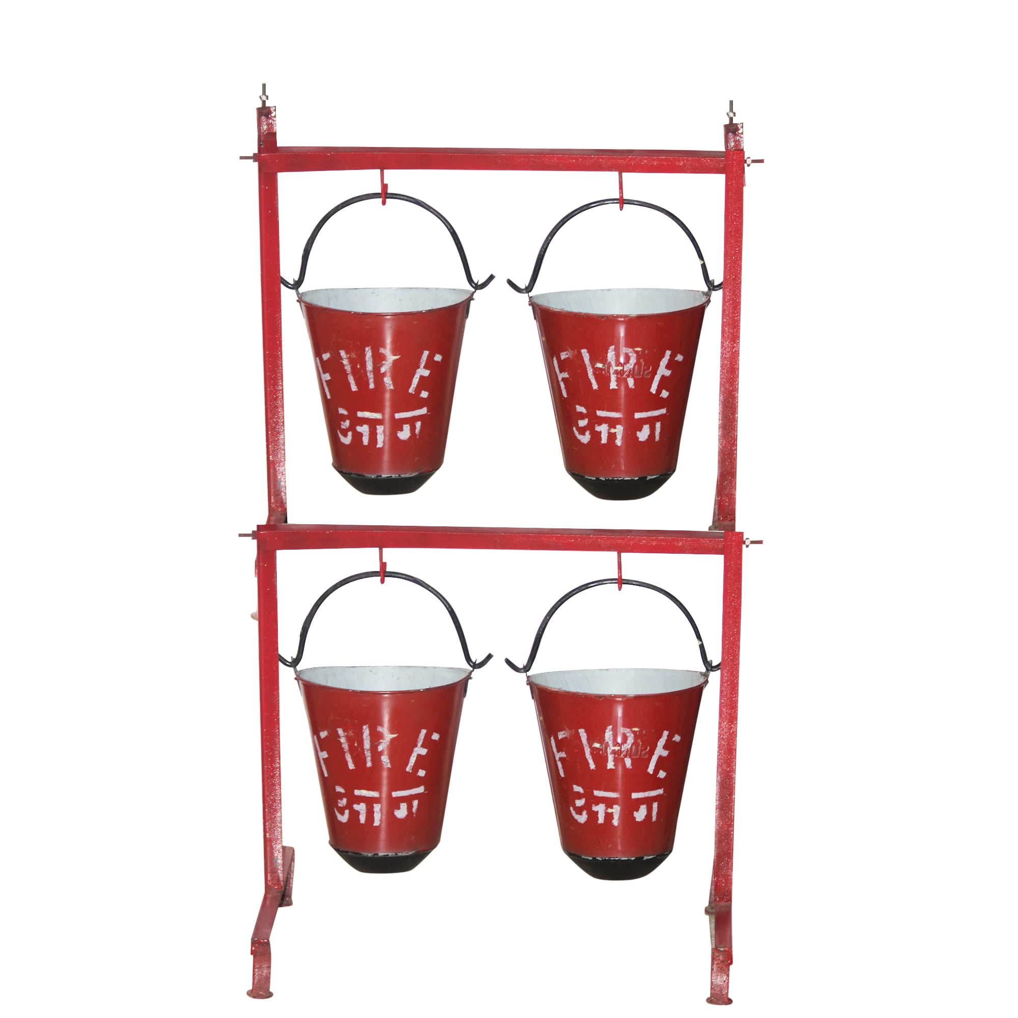 Fire Bucket Stand (Without Shed) With 4 Buckets