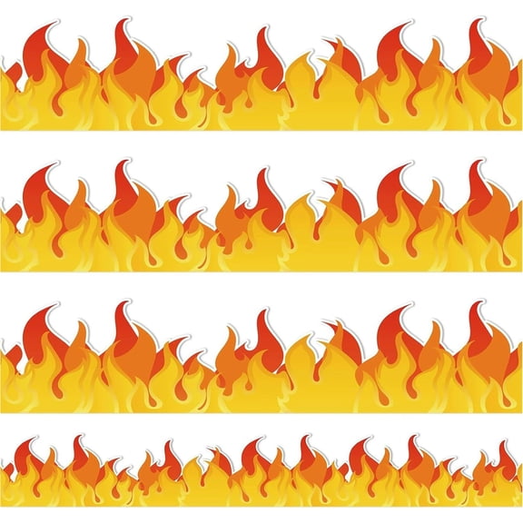 Fire Bulletin Board Borders, Classroom Wall Decor Themed Sticker Trim, Back To School Bulletin Board Supply For Homeschool Office And Party Decor (49.2FT)