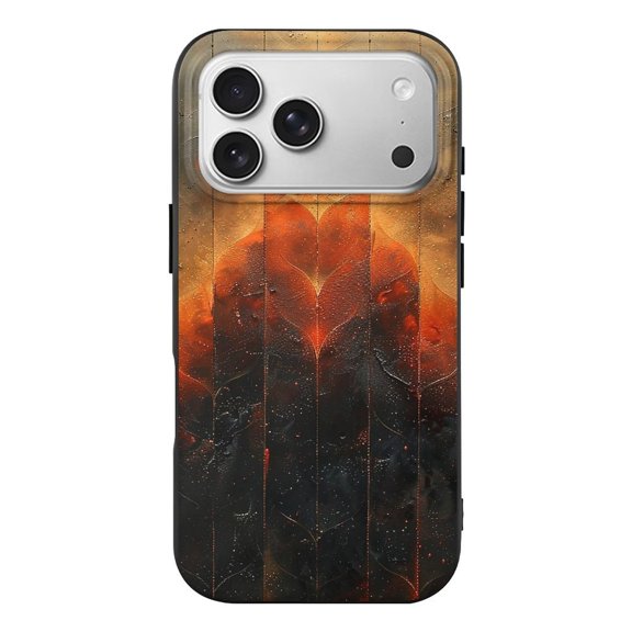 Fire Burning Geometric Vintage Phone Case Compatible with iPhone 17 Pro TPU Black Shockproof Cover