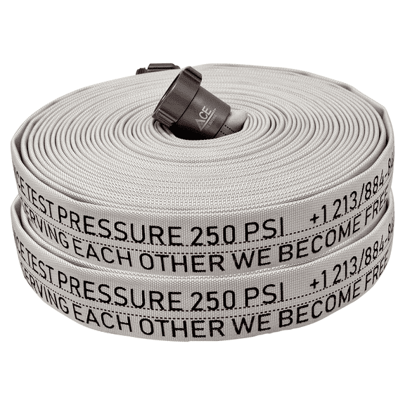 Ace BMF XL.01 (2-Pack) 75ft x 1.5 Nitrile Attack Fire Hoses | 600 PSI Tested, 900 PSI Burst pressure | Aluminum NH/NST Fittings, Meets NFPA 1962 Requirements for Wildfire Control
