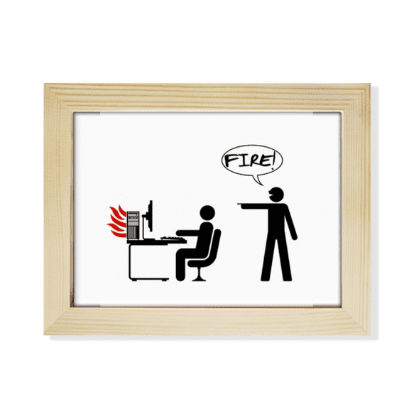 Fire Computer Work Desk Art Deco Fashion Desktop Photo Frame Picture Art Decoration Painting 6x8 inch