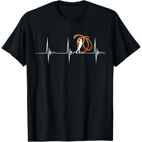 Fire Dance Fire Artist Heartbeat ECG Pulse Fire Show T-Shirt