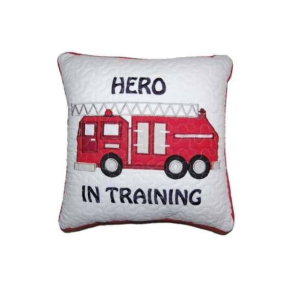 Fire Department  100% Hypoallergenic Cotton Hero square Patchwork Decorative Throw Pillow