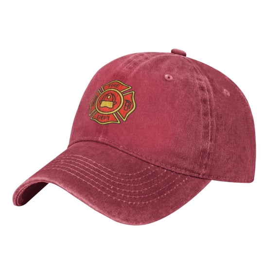 Fire Department Badge Icon Adult Adjustable Classic Washed Casquette Cap Hat Baseball Cap For Man For Woman