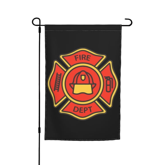 Fire Department Badge Icon Double Garden Flags 12x18 Inch Suitable For Courtyard Lawn Holiday Home Outdoor Decoration Flag