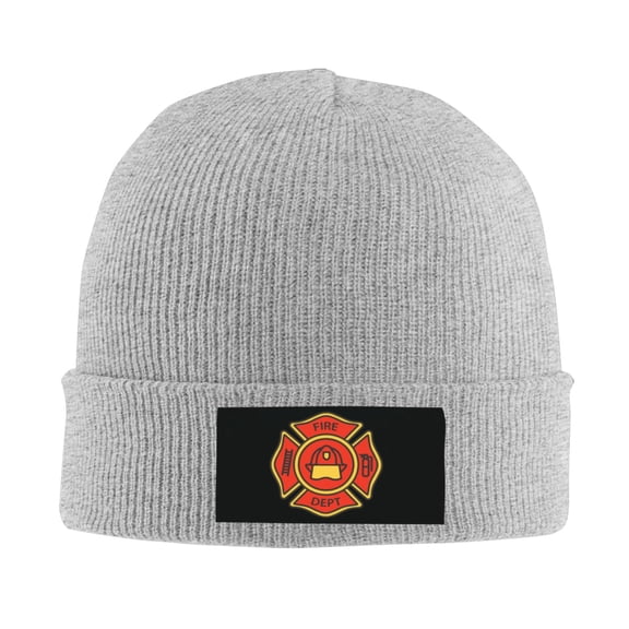 Fire Department Badge Icon Men Women Knitted Hat Adult Knit Beanie For Fall Winter Knit Hat Cap