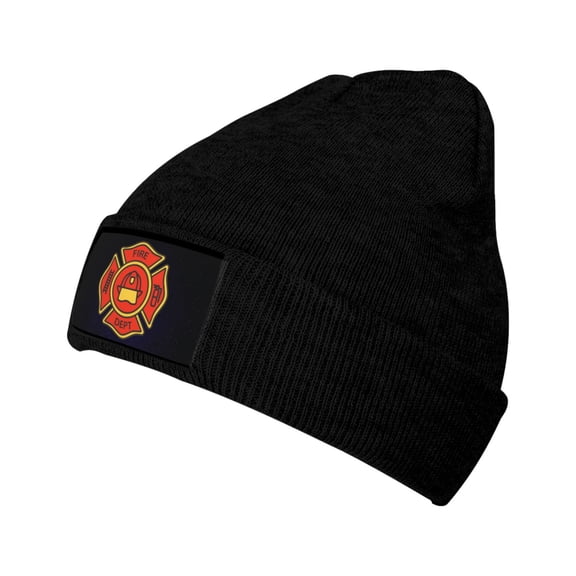 Fire Department Badge Icon Unisex Adult Knit Beanie For Men Women Warm Snug Hat Cap Knitted Hat