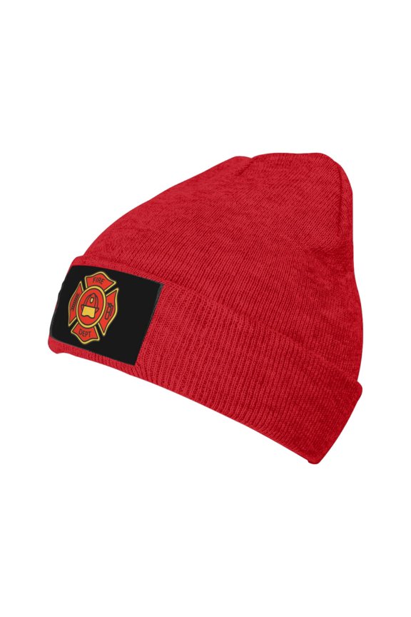 Fire Department Badge Icon Unisex Knitted Hats Fashionable Autumn And Winter Warm Beanie Knitted Hip-Hop Hat