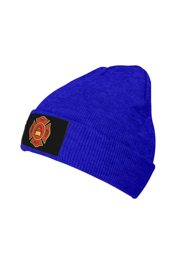 Fire Department Badge Icon Unisex Knitted Hats Fashionable Autumn And Winter Warm Beanie Knitted Hip-Hop Hat