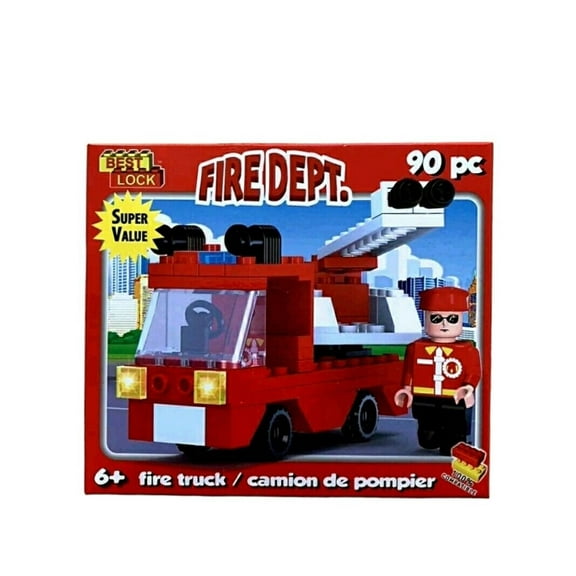 Fire Department Best Lock Fire Truck Vehicle Rare Set (Building-Blocks)