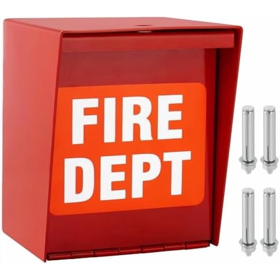 Fire Department Box With Lock Hole Red Heavy Duty Stell$$Office