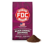 Fire Department Coffee, Black Cherry Bourbon Infused, Premium Ground Coffee, Medium Roast 12 oz.