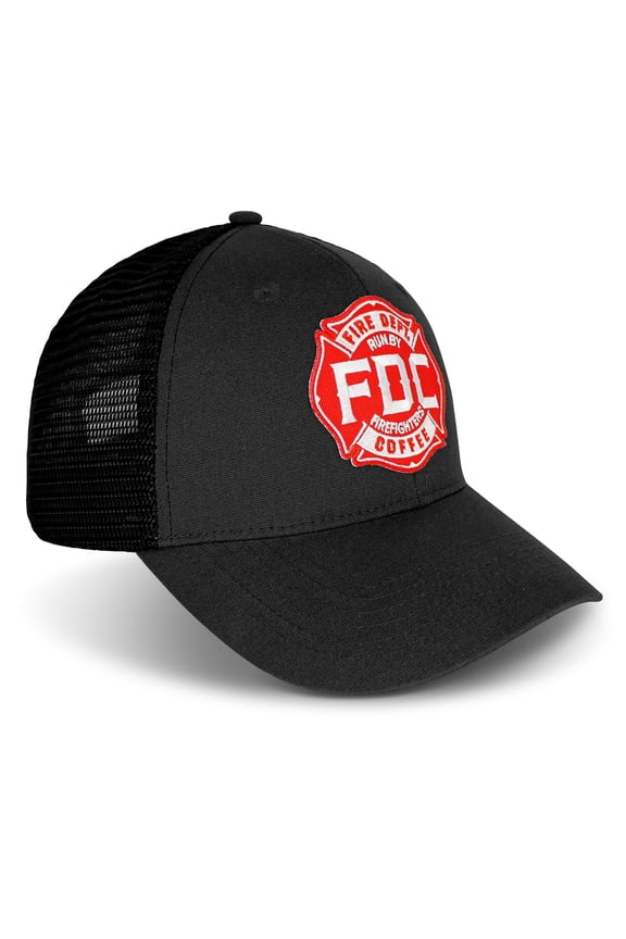 Black Maltese Cross Adjustable Snapback Hat