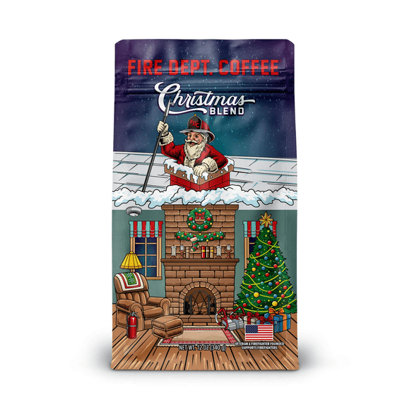 Fire Department Coffee Christmas Blend Medium Roast Premium Ground Coffee, 12 oz