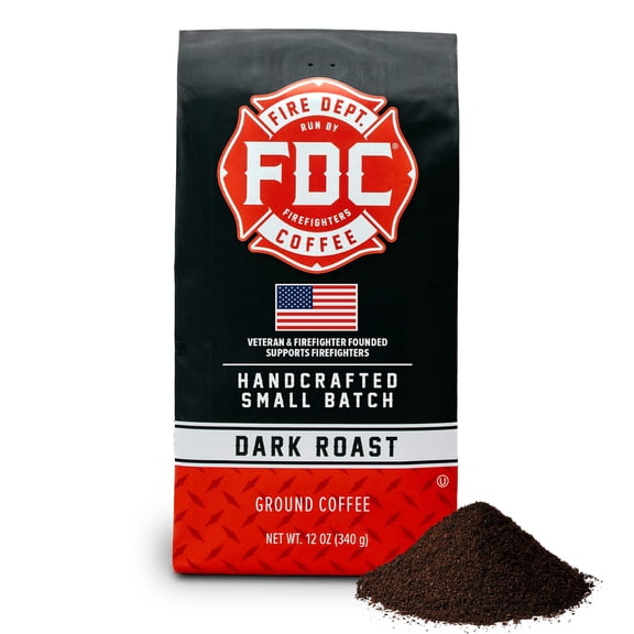 Fire Department Coffee Dark Roast Premium Ground Coffee, 12 oz
