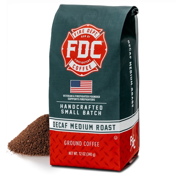 Fire Department Coffee Original Decaffeinated Medium Roast Premium Ground Coffee, 12 oz
