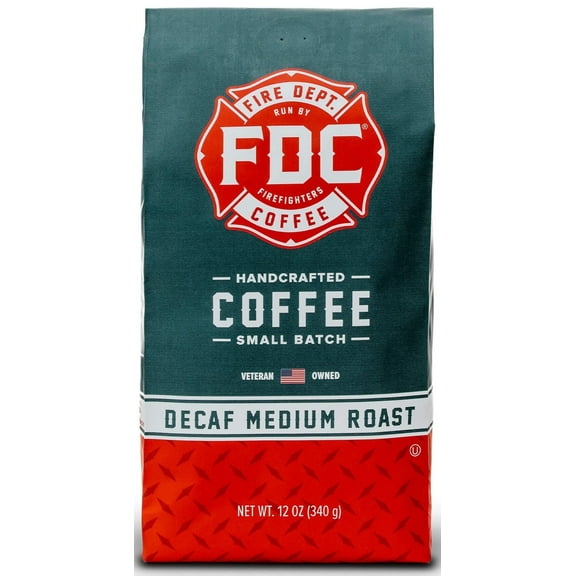 Fire Department Coffee Original Decaffeinated Medium Roast Premium Ground Coffee, 12 oz