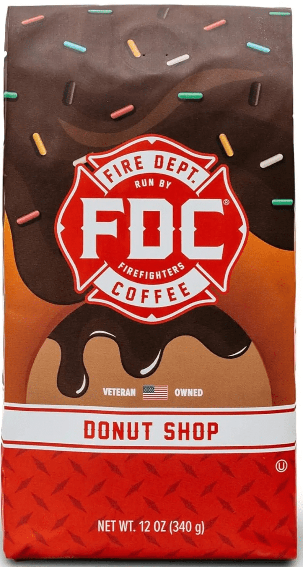 Fire Department Coffee Donut Shop Medium Roast Premium Ground Coffee, 12 oz
