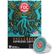 Fire Department Coffee, Shellback Espresso, Premium K-Cup Coffee Pods, Medium Roast, 12 Pack