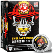 Fire Department Coffee Skull-Crushing Espresso Dark Roast Premium K-Cup Coffee Pods (12 Pack)