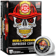 Fire Department Coffee Skull-Crushing Espresso Dark Roast Premium K-Cup Coffee Pods, 12 Pack
